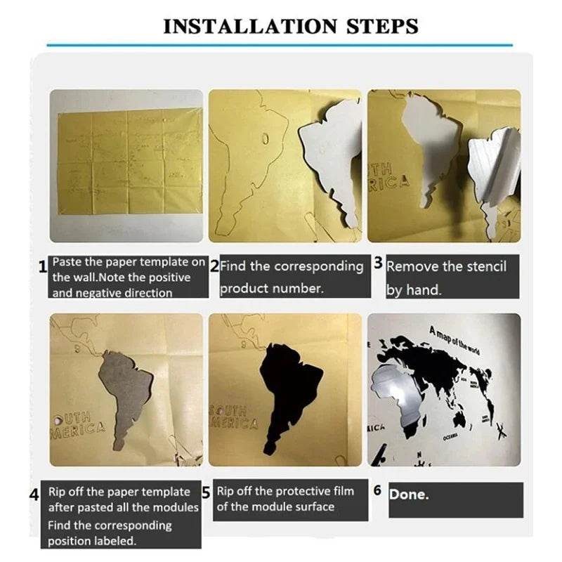 Premium World Map Wall Sticker 3D Acrylic For Living Room - ToylandEU