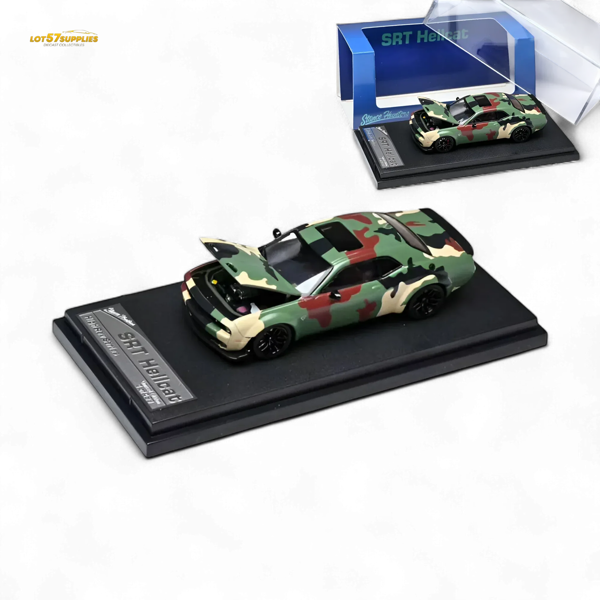 Preorder Army Green Dodge Challenger SRT Hellcat Scale Model - ToylandEU