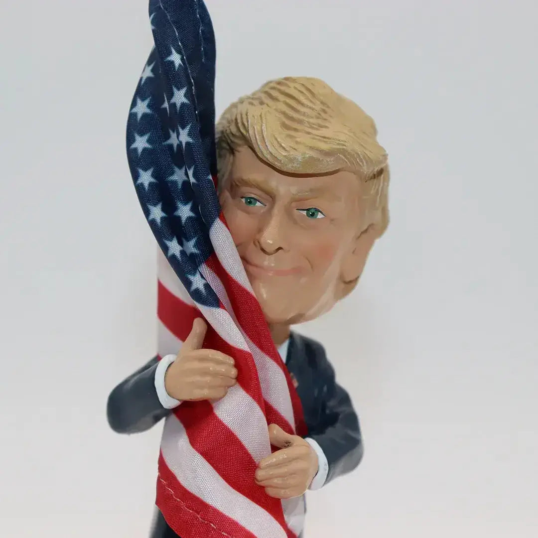 President Trump Bobblehead (Hugging the American Flag) - Proud Patriots