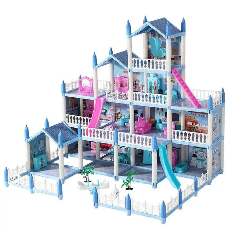 Princess Castle Doll House With Lights And DIY Building Blocks - ToylandEU