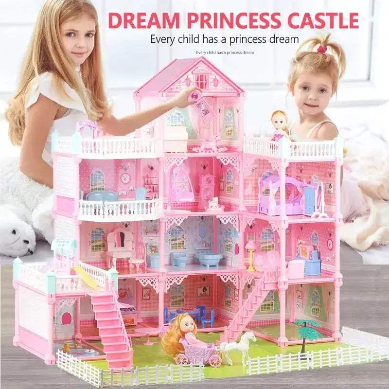 Princess Castle Doll House With Lights And DIY Building Blocks - ToylandEU