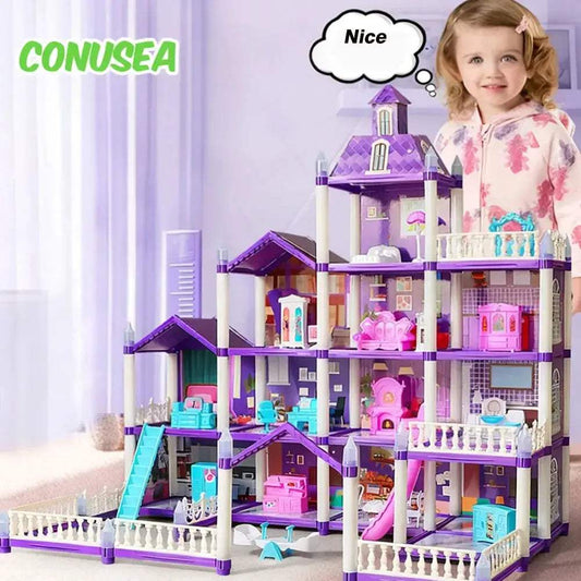  Princess Castle Dollhouse Kit For Girls Large DIY Villa -  ToylandEU™