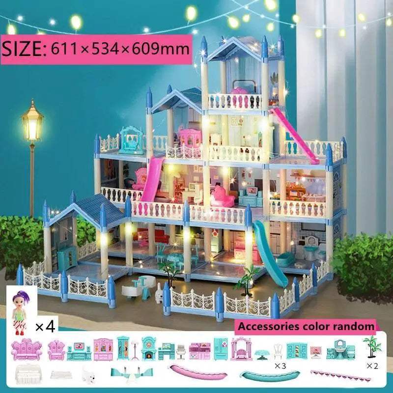  Princess Castle Dollhouse Kit with LED Lights - DIY Miniature 3D  -  ToylandEU™