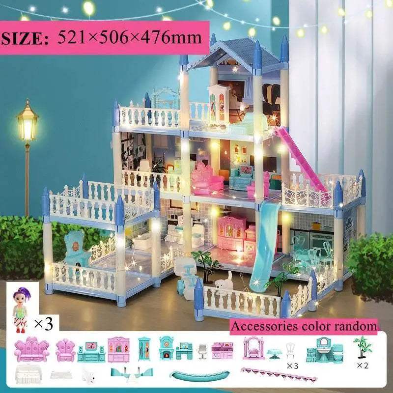  Princess Castle Dollhouse Kit with LED Lights - DIY Miniature 3D  -  ToylandEU™