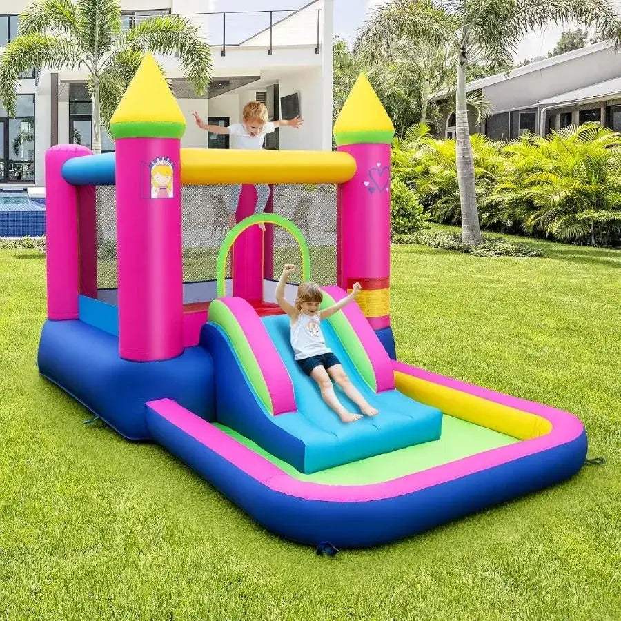 Princess Castle Inflatable Bounce House With Slide And Pool - ToylandEU