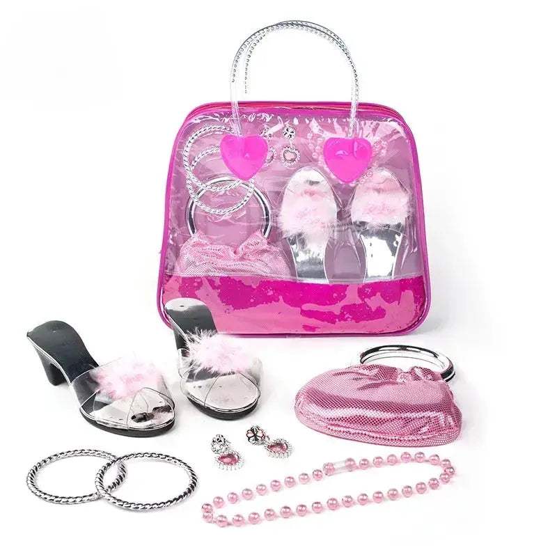 Princess Jewelry Dress Up Set With Crystal Shoes Crown - ToylandEU