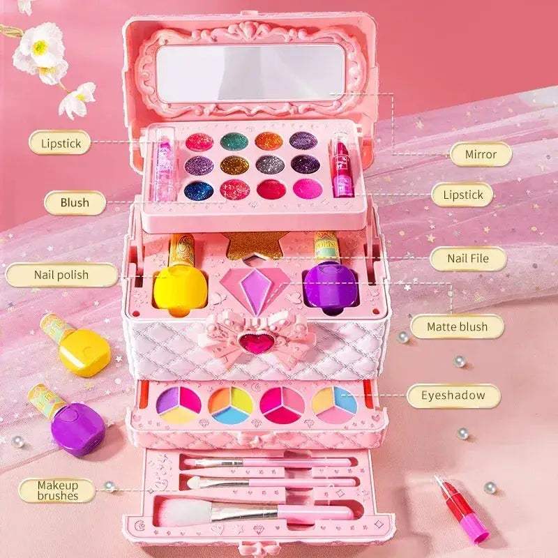 Princess Makeup Toy Case Kit With Non Toxic Polish Lipstick - ToylandEU