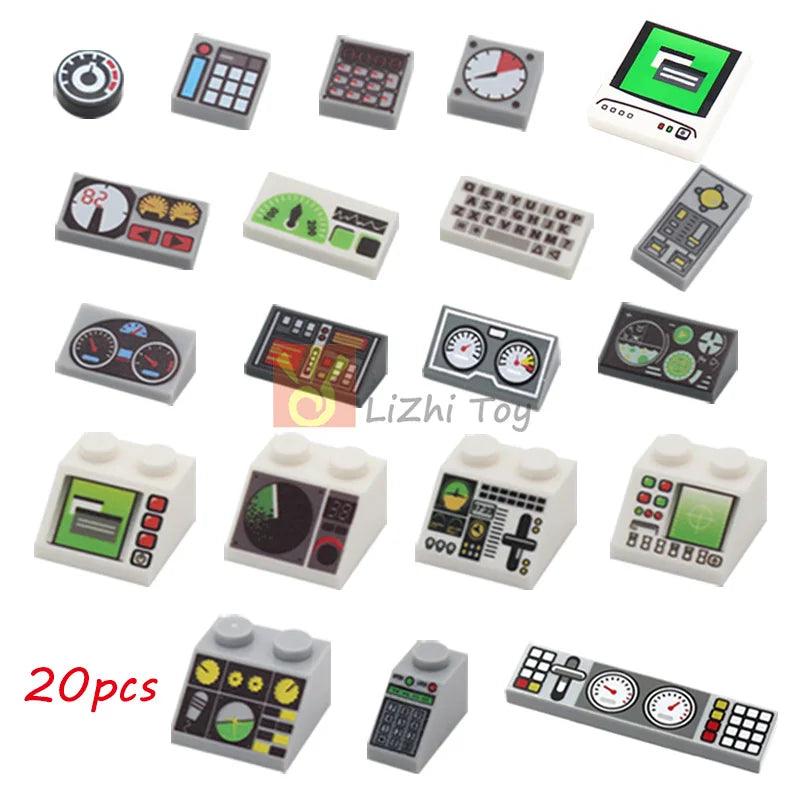 Printed Round 2x2 Tiles | Pizza & Clock Graphics | Toylandeu™