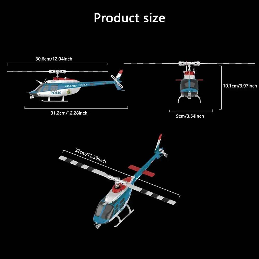 Pro 6CH Brushless RC Helicopter With Gyro Stunt Performance - ToylandEU