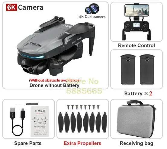 Pro Drone 8K Dual Camera 360 Obstacle Avoidance FPV - ToylandEU