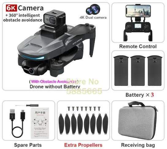 Pro Drone 8K Dual Camera 360 Obstacle Avoidance FPV - ToylandEU