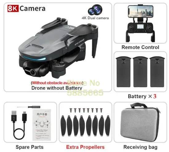 Pro Drone 8K Dual Camera 360 Obstacle Avoidance FPV - ToylandEU