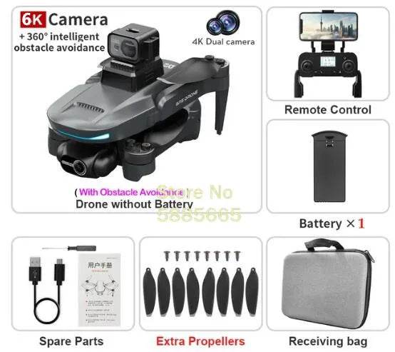 Pro Drone 8K Dual Camera 360 Obstacle Avoidance FPV - ToylandEU