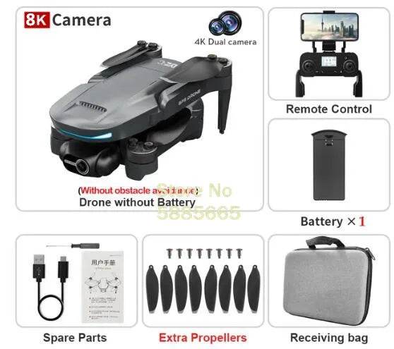 Pro Drone 8K Dual Camera 360 Obstacle Avoidance FPV - ToylandEU