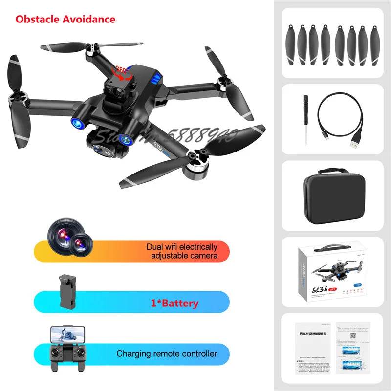 Pro Drone 8K Dual Cameras 360 Obstacle Avoidance Aerial - ToylandEU