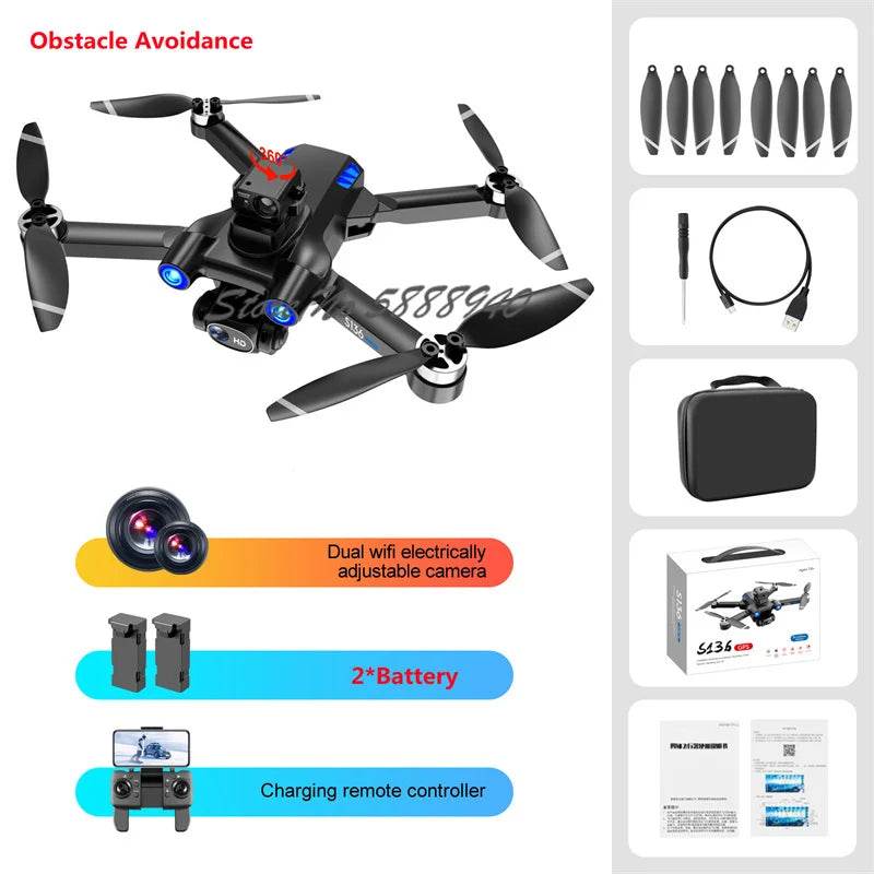 Pro Drone 8K Dual Cameras 360 Obstacle Avoidance Aerial - ToylandEU