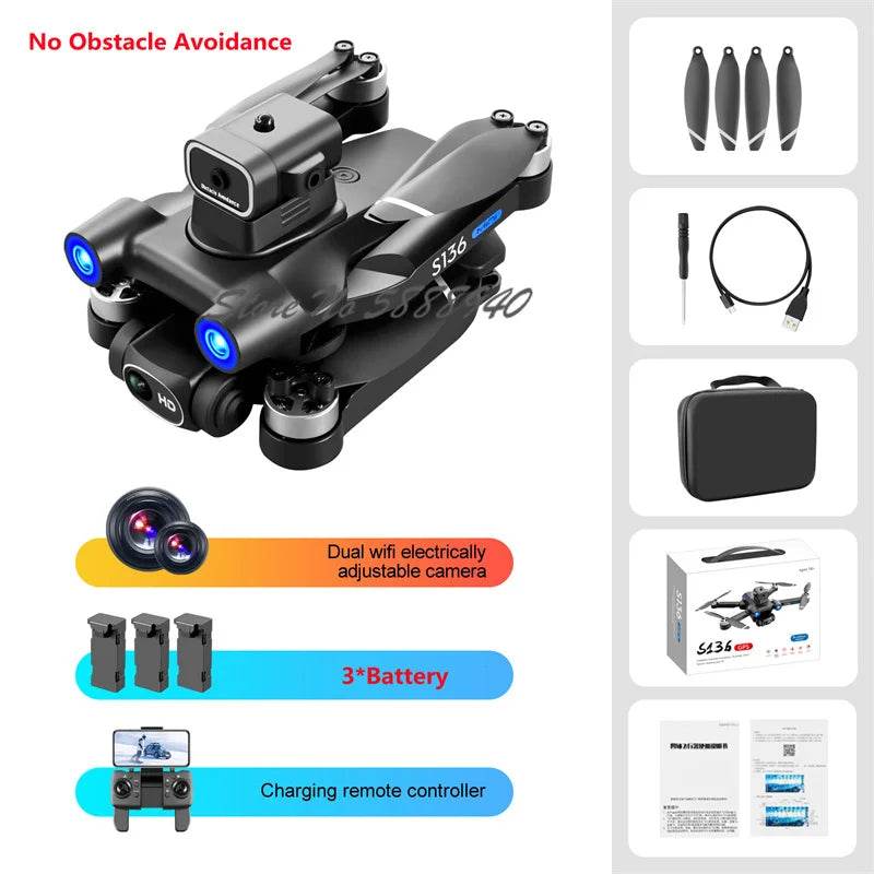 Pro Drone 8K Dual Cameras 360 Obstacle Avoidance Aerial - ToylandEU