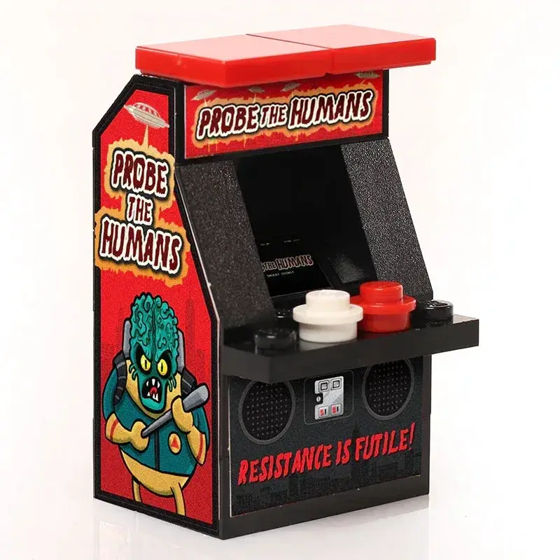 Authentic LEGO Arcade Machine For Figures With Custom Decals, Compact Size, Real LEGO Bricks - ToylandEU