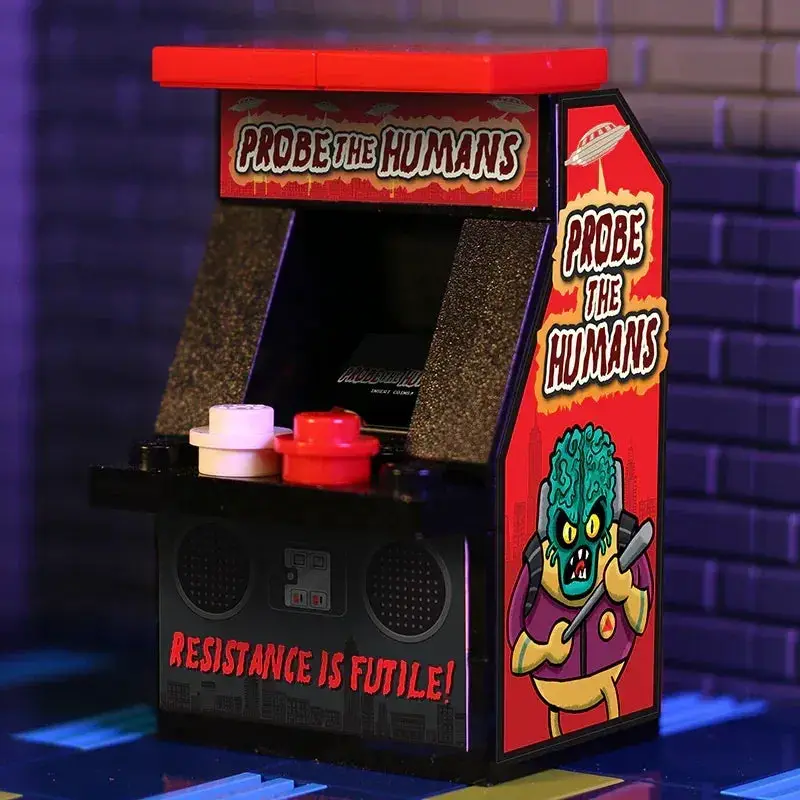 Authentic LEGO Arcade Machine For Figures With Custom Decals, Compact Size, Real LEGO Bricks - ToylandEU