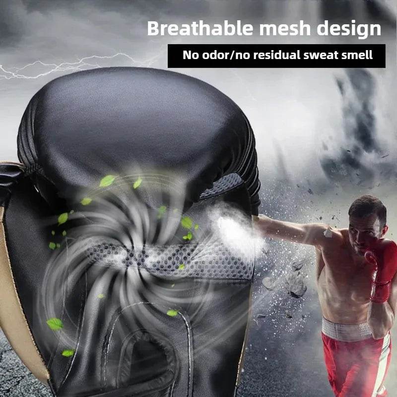 Professional Boxing Gloves Breathable PU Leather Unisex - ToylandEU