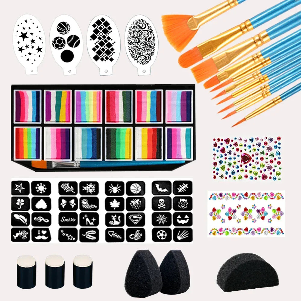 Professional Face Paint Kit Rainbow Colors For All Ages - ToylandEU