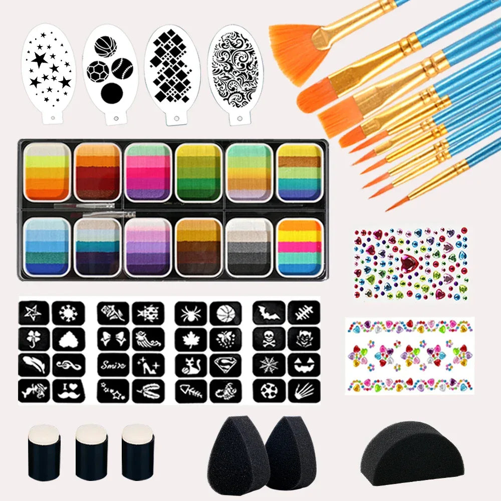 Professional Face Paint Kit Rainbow Colors For All Ages - ToylandEU
