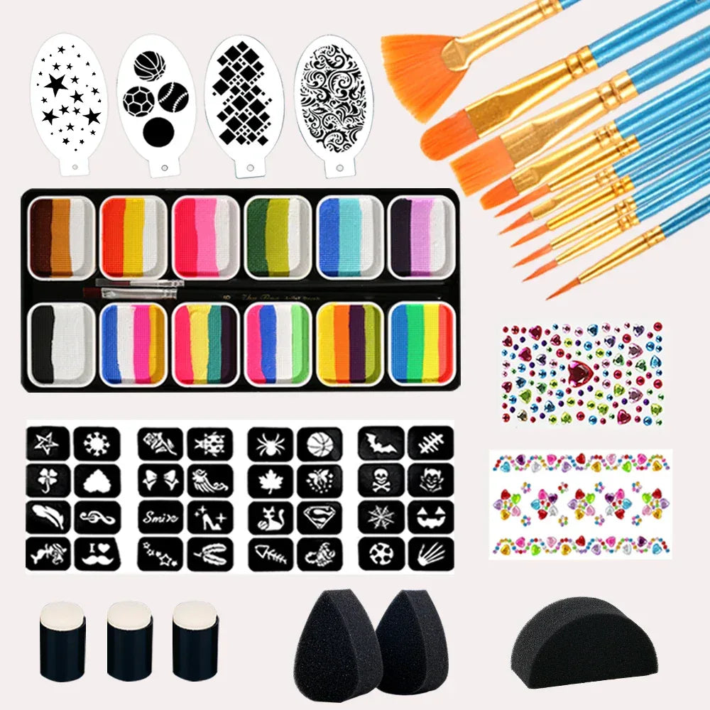 Professional Face Paint Kit Rainbow Colors For All Ages - ToylandEU