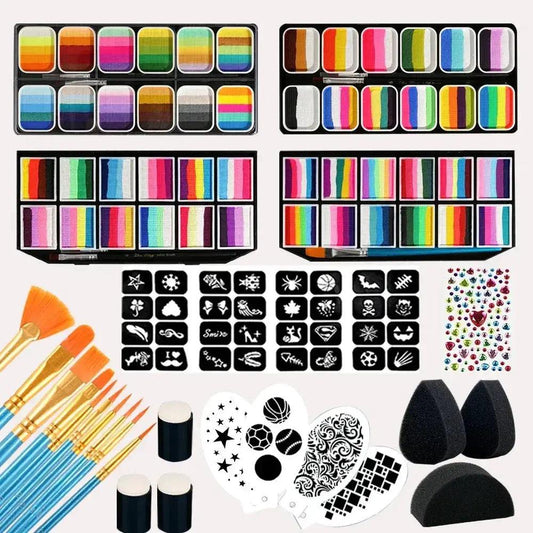  Professional Face Paint Kit Rainbow Colors Non Toxic -  ToylandEU™