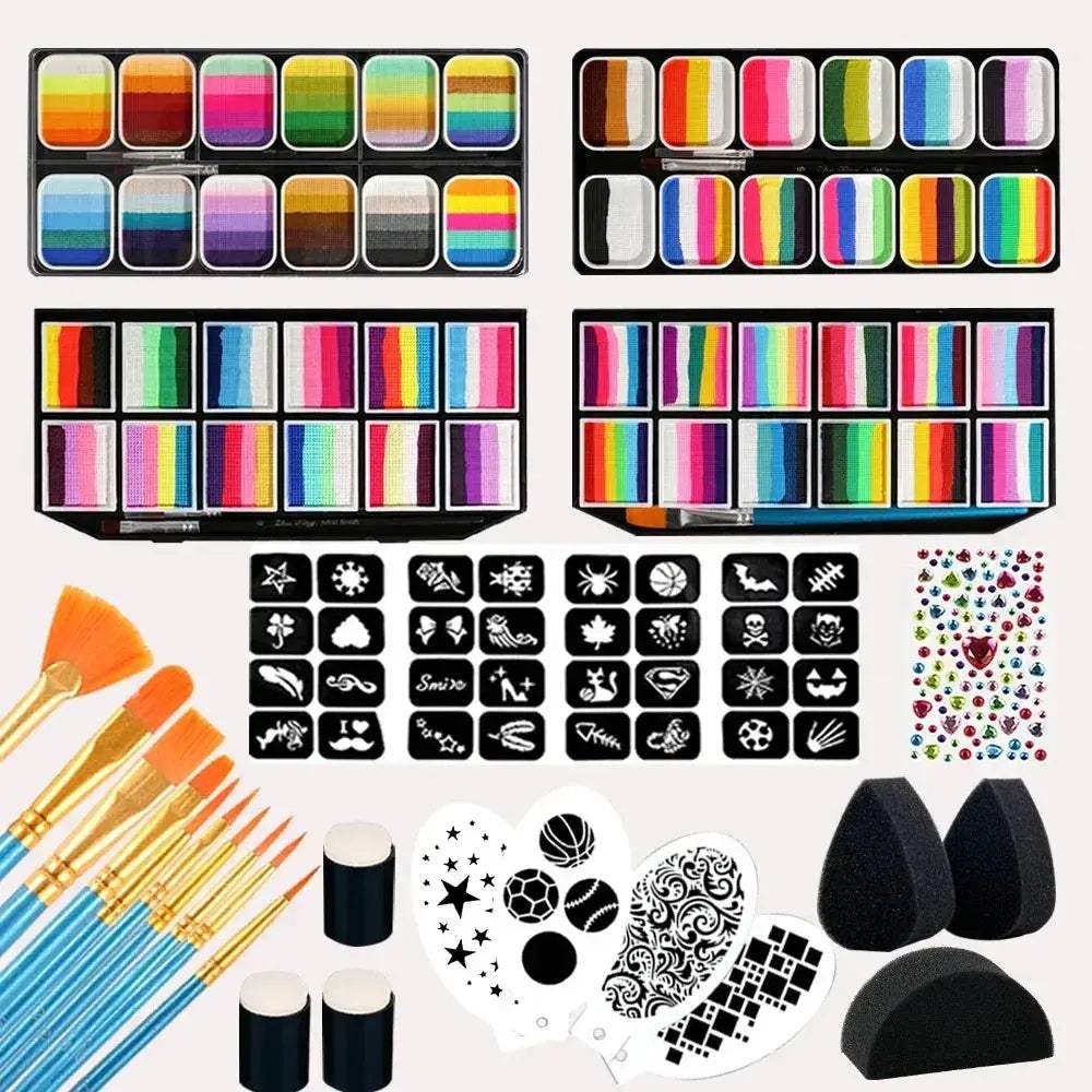  Professional Face Paint Kit Rainbow Colors Non Toxic -  ToylandEU™