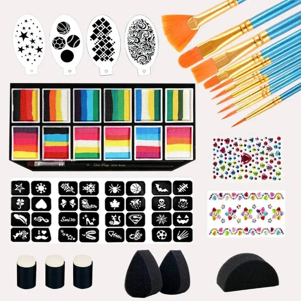  Professional Face Paint Kit Rainbow Colors Non Toxic -  ToylandEU™