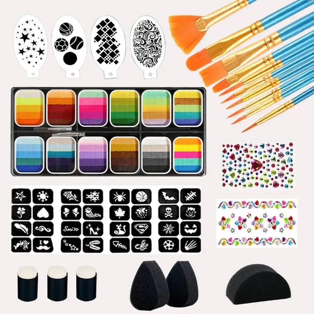  Professional Face Paint Kit Rainbow Colors Non Toxic -  ToylandEU™