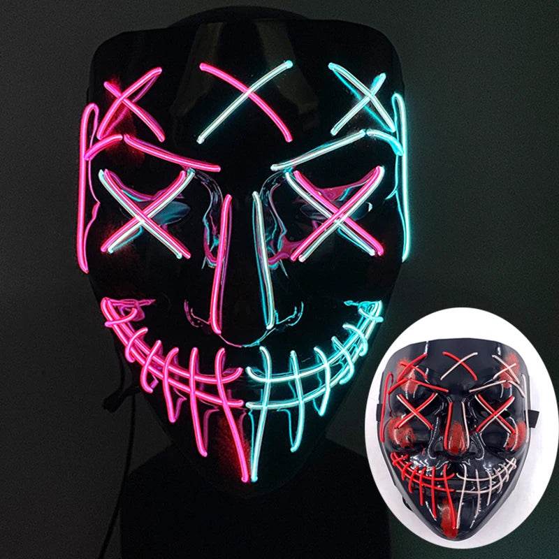 Professional Purge Mask Luminous LED Light Up For Halloween - ToylandEU