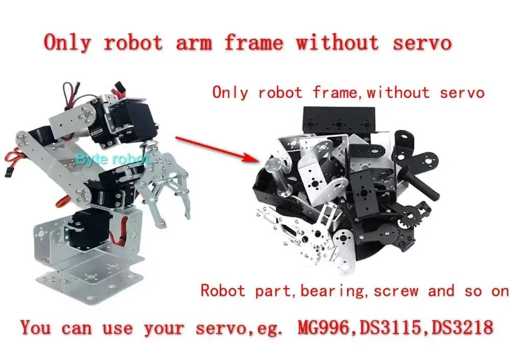 Programmable 6 DOF Robotic Arm Kit For Arduino And Pi - ToylandEU