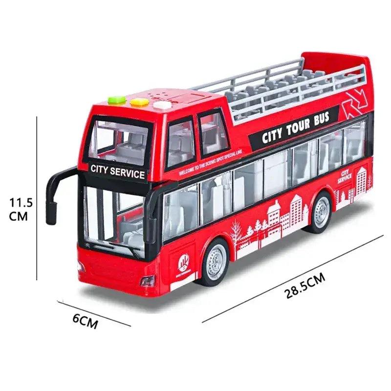  Pull Back Lights School Bus Toy Bright Double Deck -  ToylandEU™
