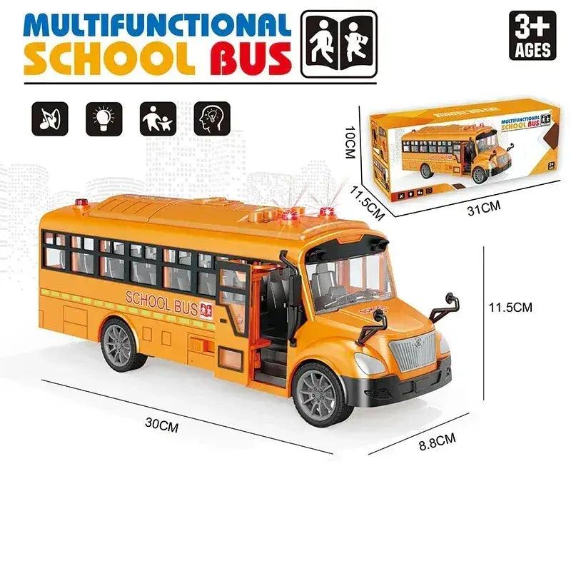  Pull Back Lights School Bus Toy Bright Double Deck -  ToylandEU™