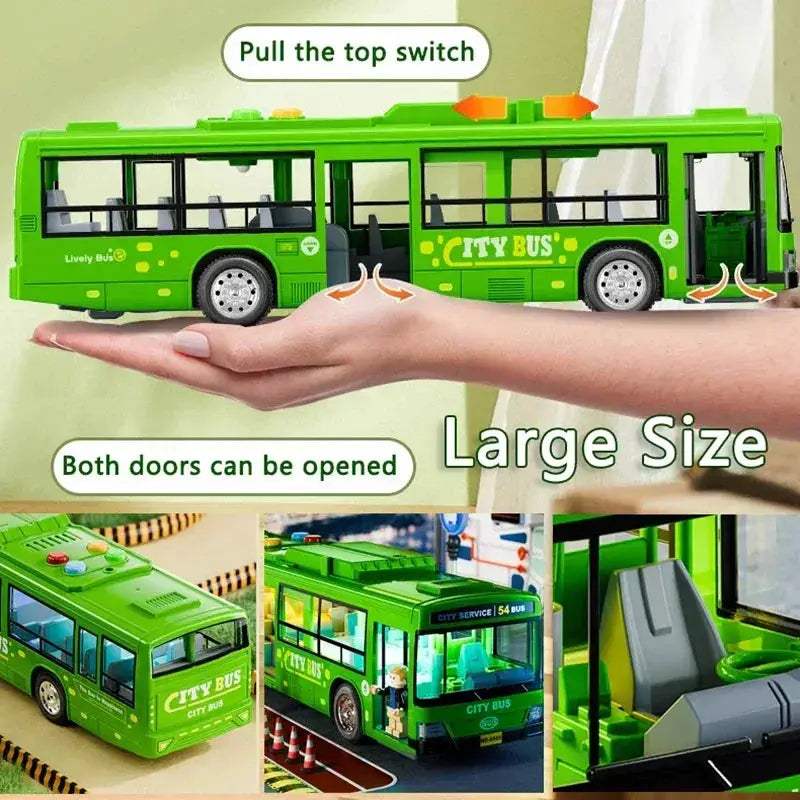 Pull Back Lights School Bus Toy With Bright Double Deck - ToylandEU