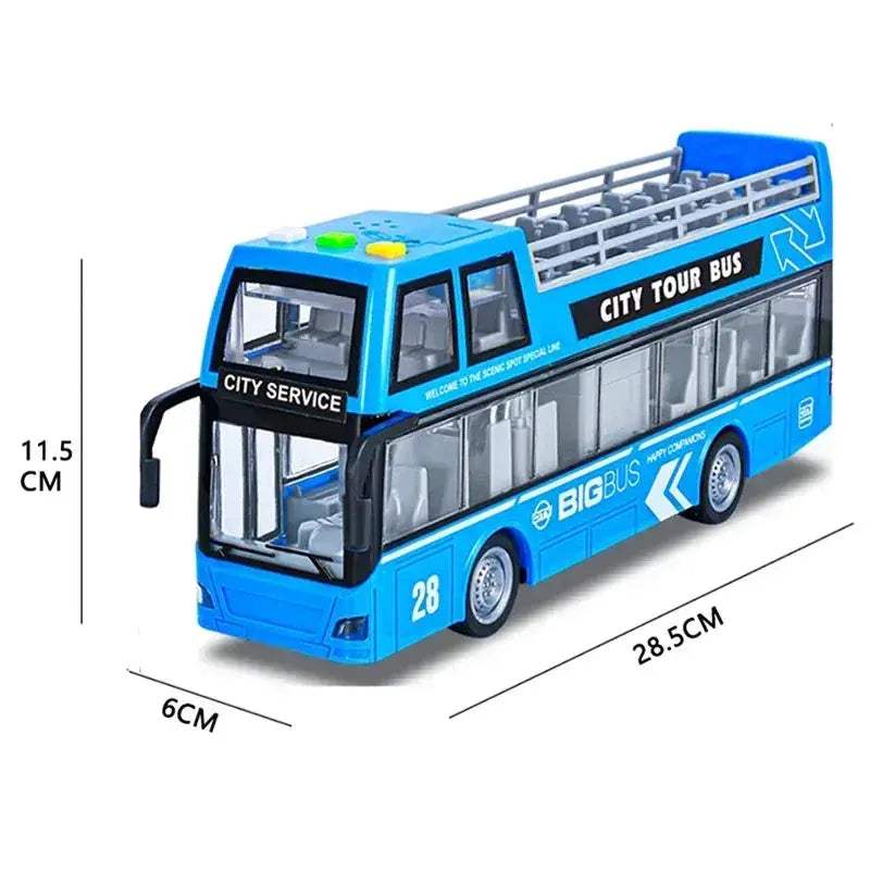 Pull Back Lights School Bus Toy With Bright Double Deck - ToylandEU
