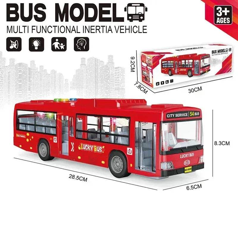 Pull Back Lights School Bus Toy With Bright Double Deck - ToylandEU