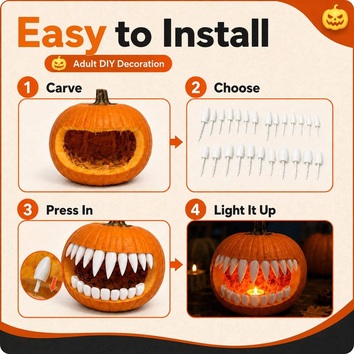 Pumpkin Fang Insert | 3D Printed | Toylandeu™