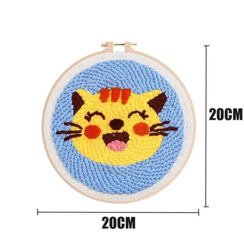  Punch Needle Craft Kit for Beginners - Dog and Cat Designs Embroidery Set, Perfect Gift for Kids and Adults -  ToylandEU™