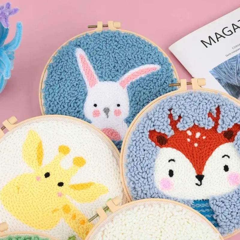  Punch Needle Craft Kit for Beginners - Dog and Cat Designs Embroidery Set, Perfect Gift for Kids and Adults -  ToylandEU™