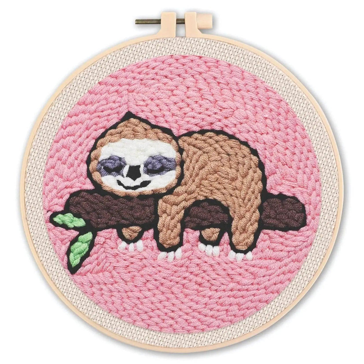  Beginner-Friendly Punch Needle Embroidery Kit with Adjustable Tool, Yarn, and 20x20cm Fabric Hoop for DIY Projects and Gifts -  ToylandEU™
