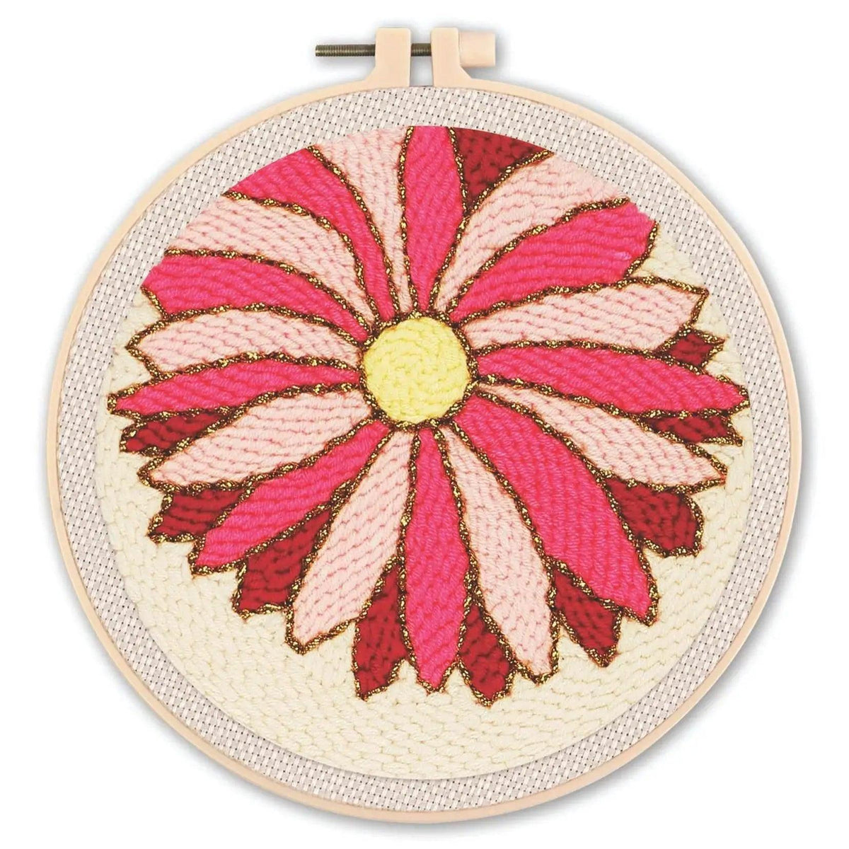  Beginner-Friendly Punch Needle Embroidery Kit with Adjustable Tool, Yarn, and 20x20cm Fabric Hoop for DIY Projects and Gifts -  ToylandEU™