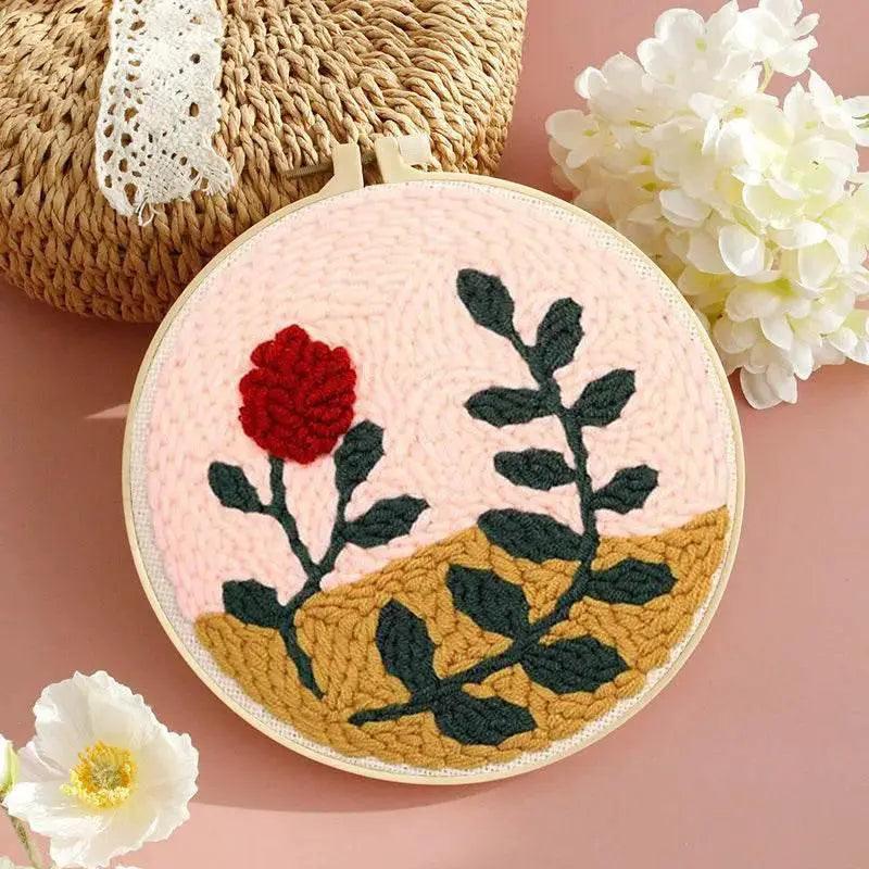  Beginner's Punch Needle Embroidery Kit with Sunflower Design - Complete Rug Making Set with Stamped Fabric, Yarn, and Hoop -  ToylandEU™