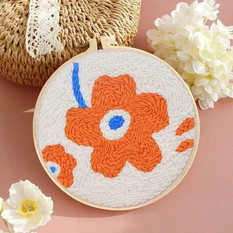  Beginner's Punch Needle Embroidery Kit with Sunflower Design - Complete Rug Making Set with Stamped Fabric, Yarn, and Hoop -  ToylandEU™
