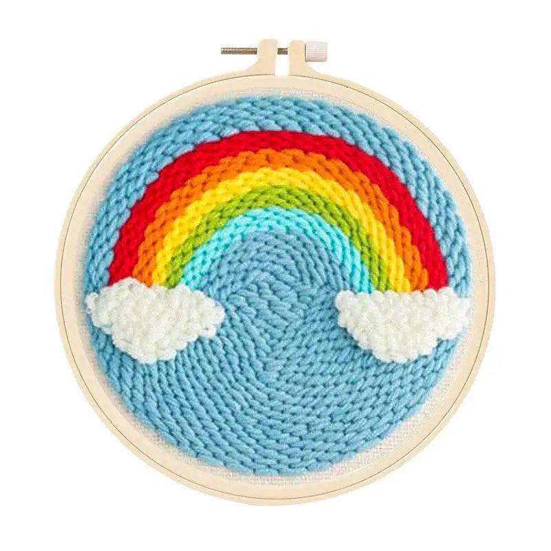  Beginner's Punch Needle Embroidery Kit with Threader, Fabric Hoop, Yarn, and Pen for Adults and Kids -  ToylandEU™