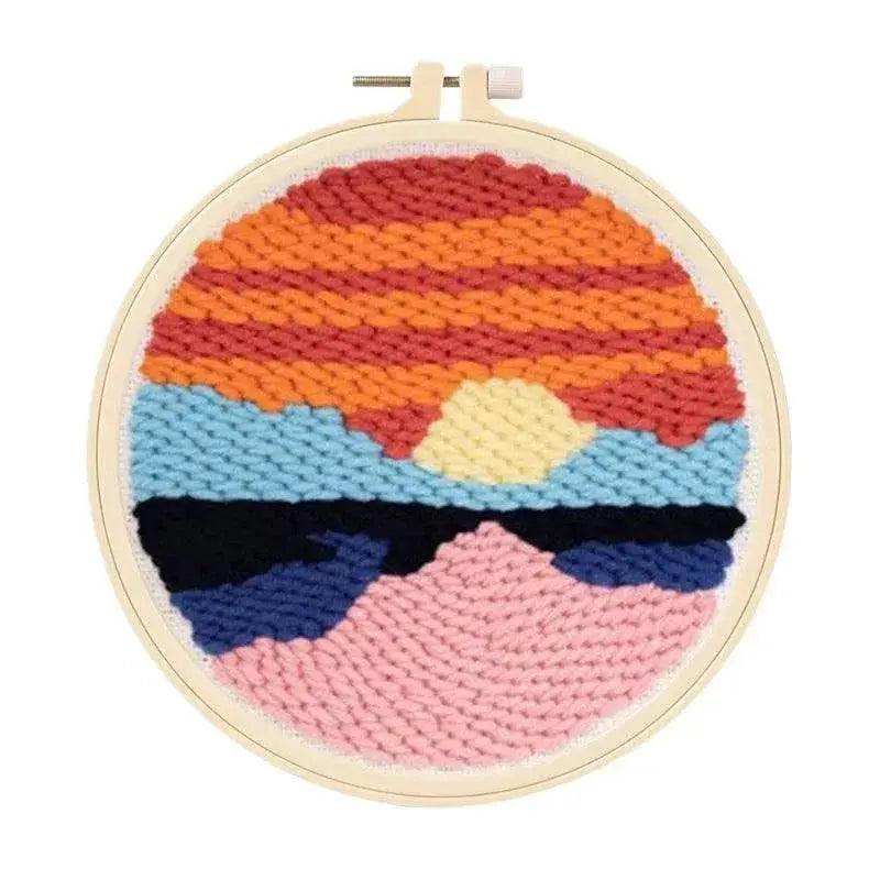  Beginner's Punch Needle Embroidery Kit with Threader, Fabric Hoop, Yarn, and Pen for Adults and Kids -  ToylandEU™
