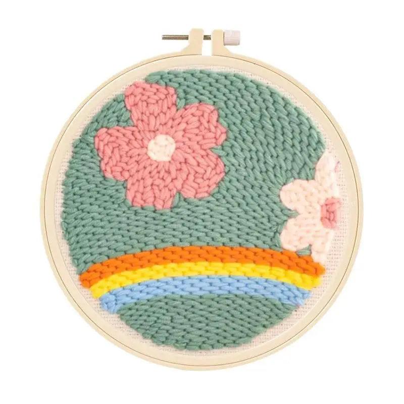  Beginner's Punch Needle Embroidery Kit with Threader, Fabric Hoop, Yarn, and Pen for Adults and Kids -  ToylandEU™