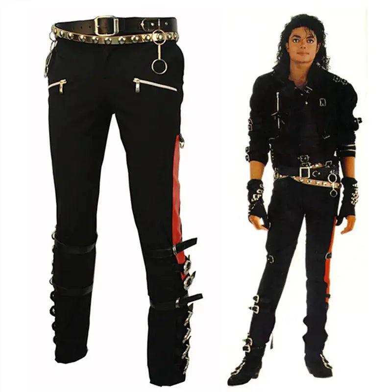  Punk Michael Jackson Bad Pants Slim Fit With Belt -  ToylandEU™