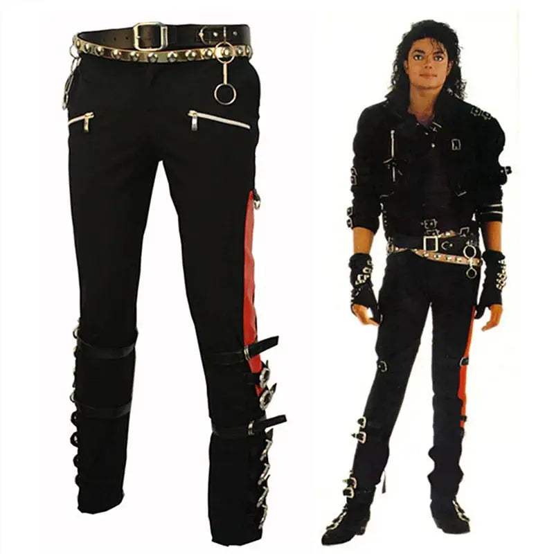  Punk Michael Jackson Bad Pants Slim Fit With Belt -  ToylandEU™